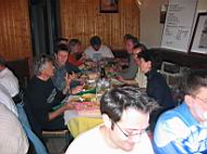 A table Michel, Vravolta, Brice, Beef, Yves...